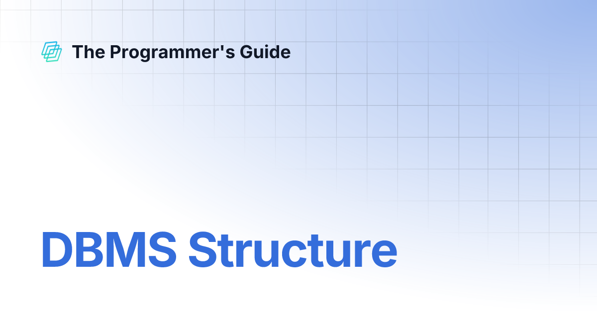 DBMS Structure | The Programmer's Guide