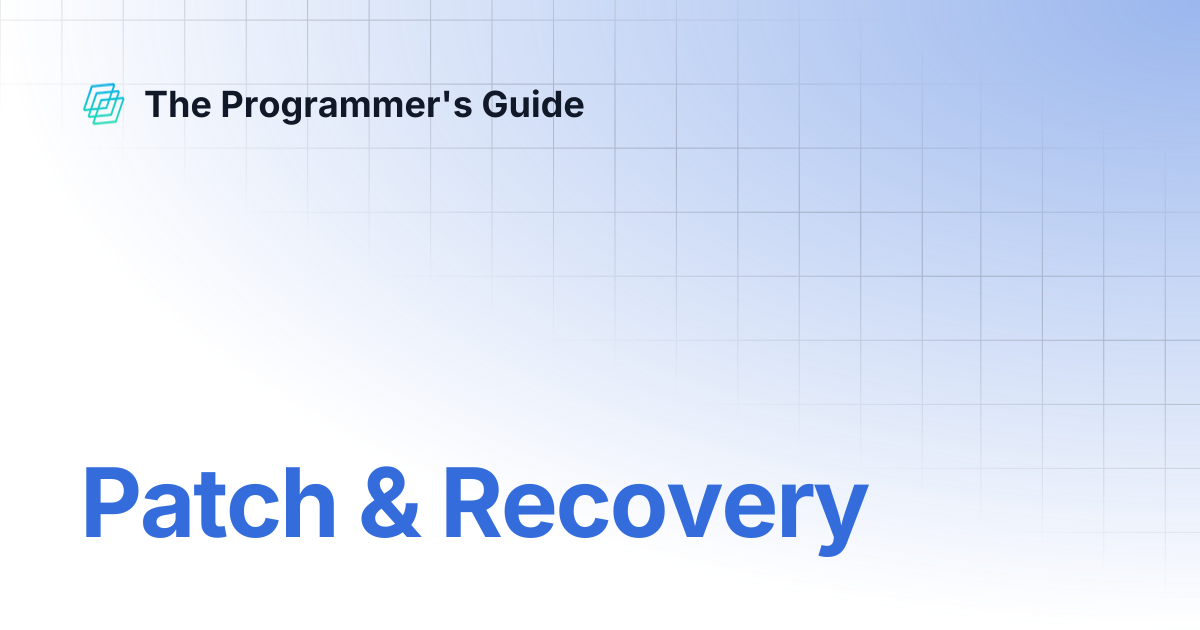 Patch & Recovery | The Programmer's Guide